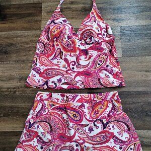 Lands' End Swimsuit Set - Halter Swim Top Size 18 & Swim Mini Skirt Size 16
